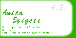 anita szigeti business card